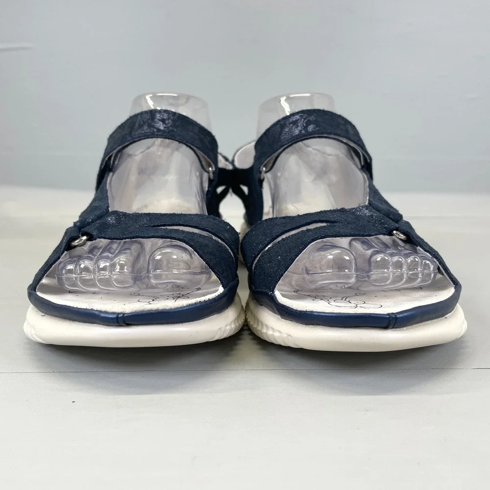 Spring Step Hermosa Sandals Womens Size 41 US 9.5 Navy Blue Leather Strappy Shoe